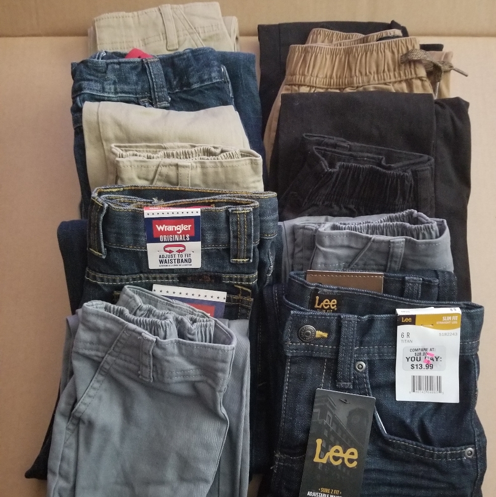 10 pair of boys' size 6 pants/jeans